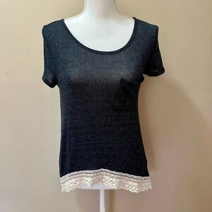 Abercrombie and Fitch Asymmetrical Hem Sheer Top Size Medium
